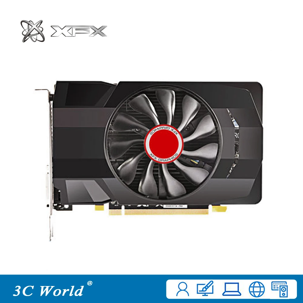Графические карты XFX RX550 4 ГБ GDDR5 128 бит HDMI DisplayPort DVI D 640SPs настольные игровые