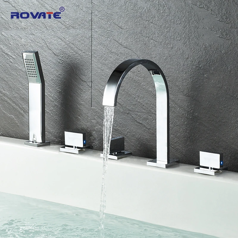 Кран для ванной ROVATE, 2 режима, кран для смеситель холодной и горячей воды, ручной душ, хромированная латунь
Кран для ванной ROVATE, 2 режима, кран для смеситель холодной и горячей воды, ручной душ, хромированная латунь