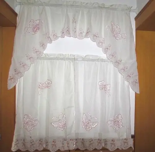 3 шт. кухонные занавески с вышивкой в виде бабочки|embroidered kitchen curtains|kitchen curtainstier curtains