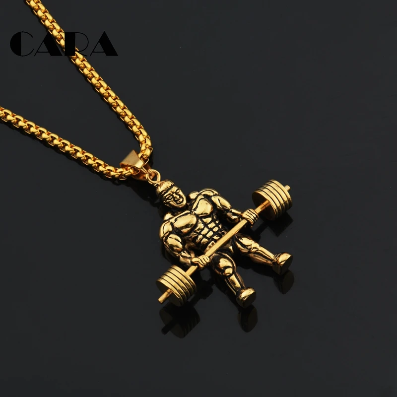 316L Stainless Steel Muscle Man Pendant Necklace Weightlifting Sport Necklace Figure Charm Men Bodybuilding gym jewelry CARA0216
316L Stainless Steel Muscle Man Pendant Necklace Weightlifting Sport Necklace Figure Charm Men Bodybuilding gym jewelry CARA0216