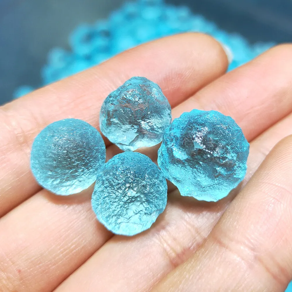 

4pcs Crystal Energy stone Blue Meteorite GEM MOLDAVITE Glass Czech fall rough aerolite 12g