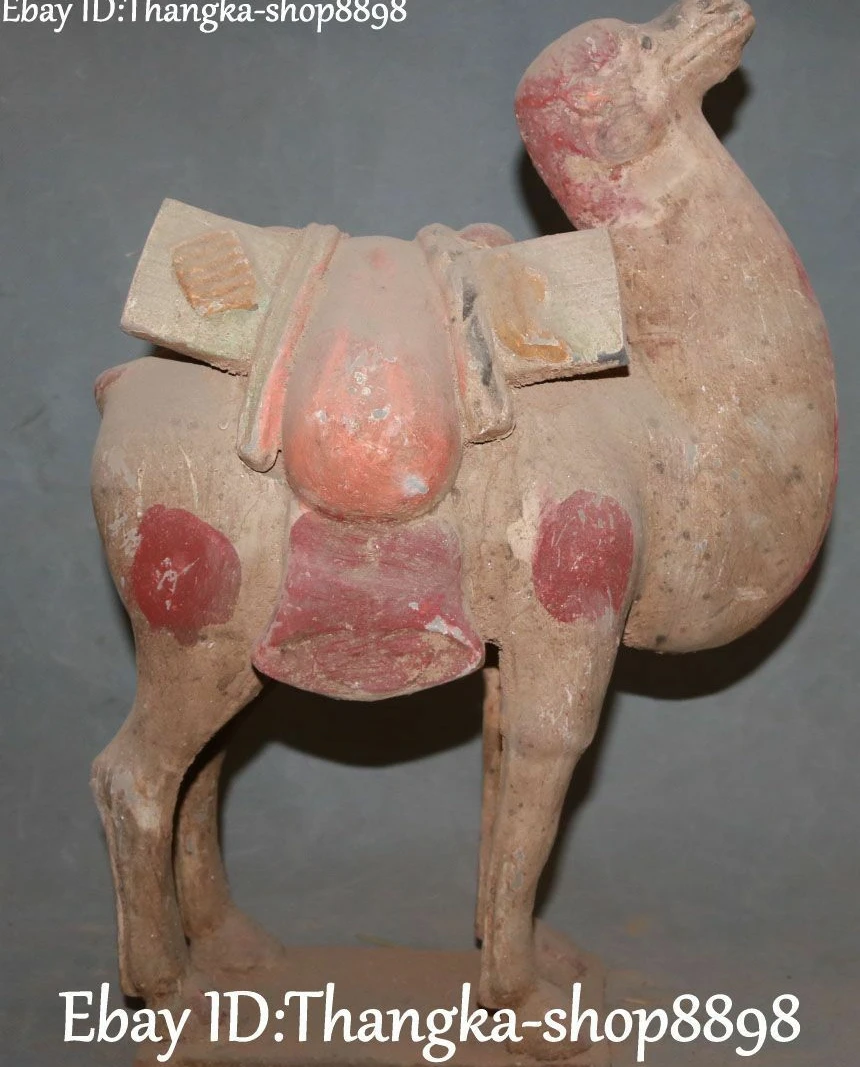 17" China Tang Sancai Porcelain Camel Llama Ship Of The Desert Animal Statue | Statues & Sculptures