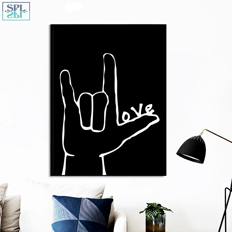 SPLSPL Cool Love Hand Nordic Poster Wall Art Print Canvas Painting Black And White Wall Pictures For Living Room Pop Art Decor
SPLSPL Cool Love Hand Nordic Poster Wall Art Print Canvas Painting Black And White Wall Pictures For Living Room Pop Art Decor