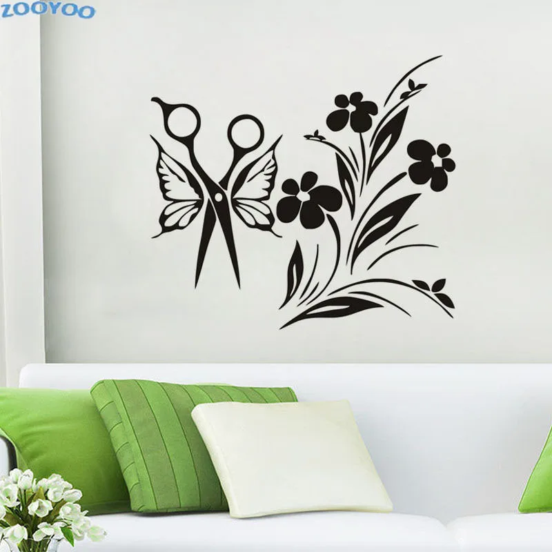 ZOOYOO Beauty Salon Wall Decals Flowers Butterflies Scissors Wall Sticker Home Decor Removable Wall Art Murals Decoration
ZOOYOO Beauty Salon Wall Decals Flowers Butterflies Scissors Wall Sticker Home Decor Removable Wall Art Murals Decoration