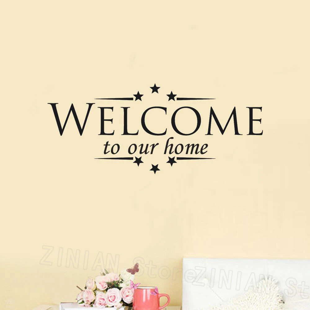 WELCOME to Our Home Wall Stickers Home Decor Living Room Quotes for Kids Rooms adesivo de parede Welcome Decal Mural Poster Z480
WELCOME to Our Home Wall Stickers Home Decor Living Room Quotes for Kids Rooms adesivo de parede Welcome Decal Mural Poster Z480