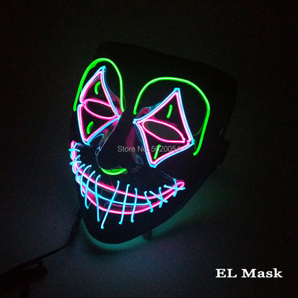 New Arrival Light Up EL Wire Mask Horrorible Halloween Glowing Mask Novelty Luminous Flashing Mask For Carnival Festival Party
New Arrival Light Up EL Wire Mask Horrorible Halloween Glowing Mask Novelty Luminous Flashing Mask For Carnival Festival Party