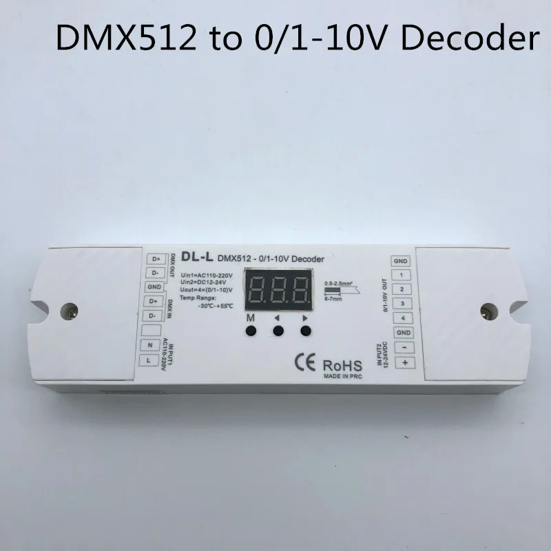 Светодиодный декодер DMX512 4CH постоянное напряжение 0/1-10 В DMX512 до 0/1-10 В декодер сигнала декодер с цифровым дисплеем вход 12-24 В DL-L
Светодиодный декодер DMX512 4CH постоянное напряжение 0/1-10 В DMX512 до 0/1-10 В декодер сигнала декодер с цифровым дисплеем вход 12-24 В DL-L