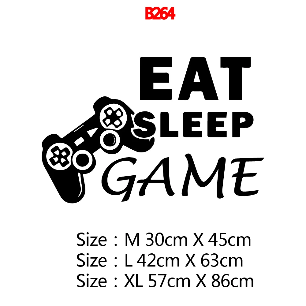 Милый настенный игровой стикер Eat Sleep съемные настенные наклейки Diy обои для