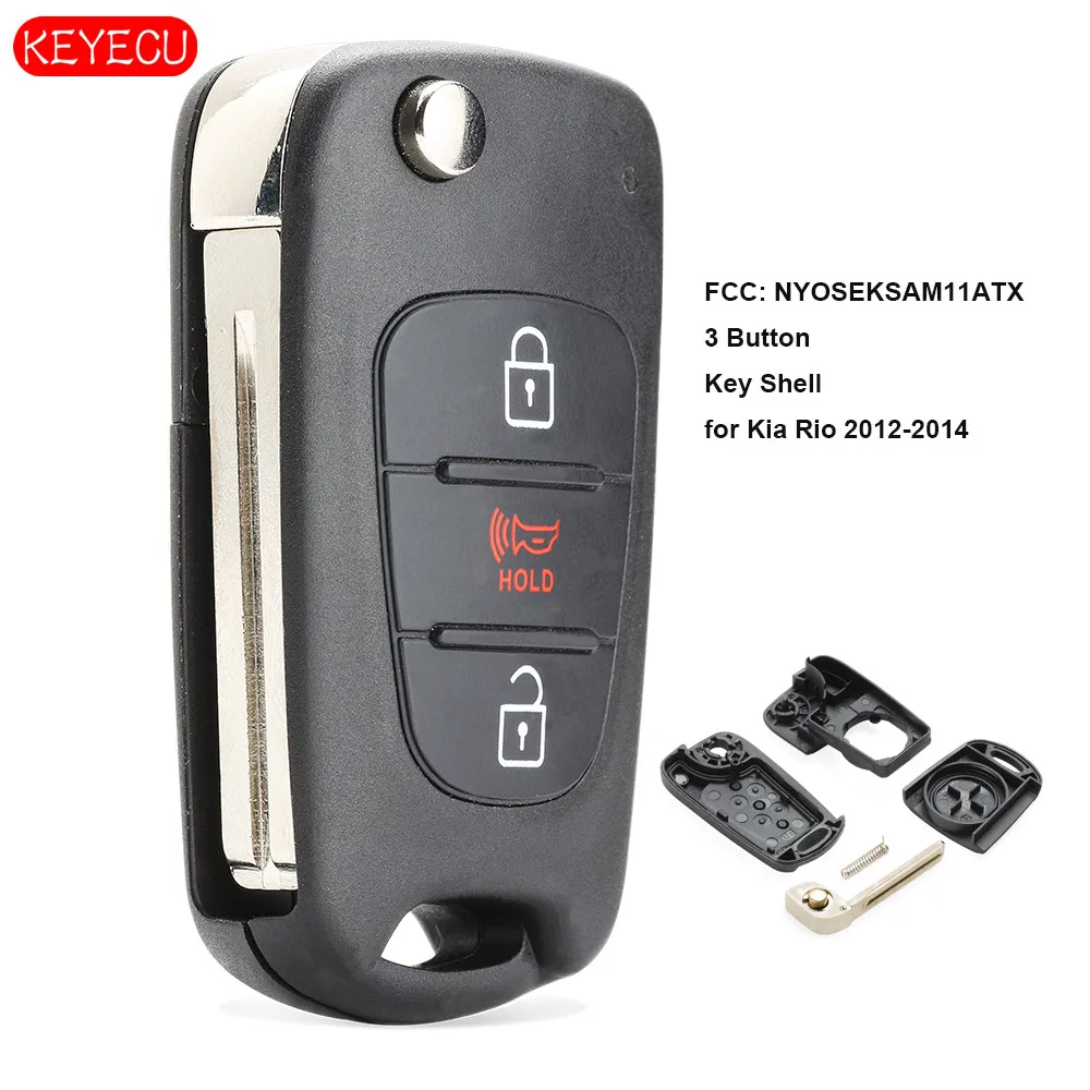 KEYECU Replacement Flip Remote Key Shell Case 3 Button for Kia Rio 2012-2014 FCC: NYOSEKSAM11ATX
KEYECU Replacement Flip Remote Key Shell Case 3 Button for Kia Rio 2012-2014 FCC: NYOSEKSAM11ATX