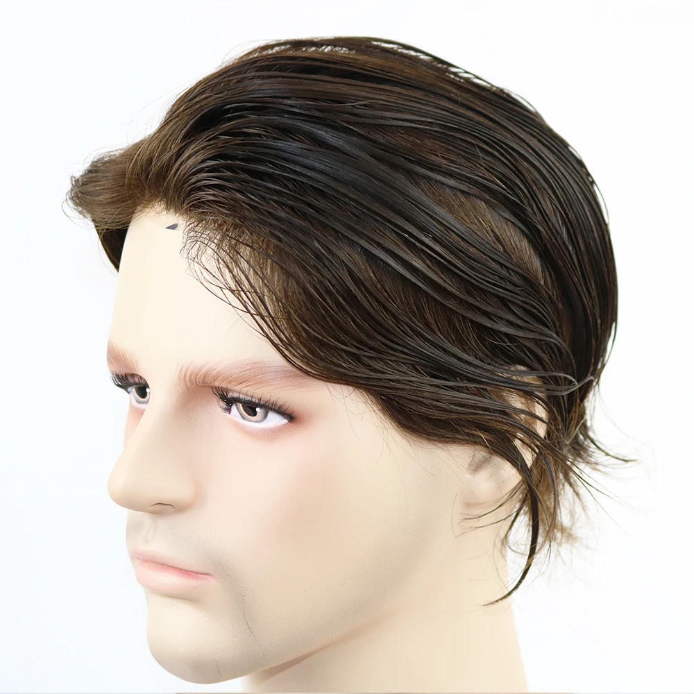 Мужские парики everшелковистые 6 дюймов x 8 7 9 запасные t волосы тонкая моно кожа