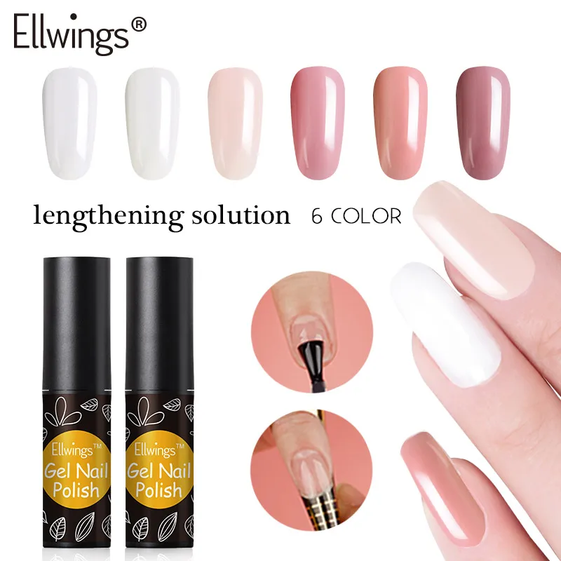 Полигель Ellwings для быстрого наращивания ногтей прозрачный Кристальный желе 6