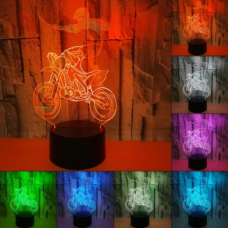 Motorcycle Stunts Touch Table lamp LED 7 Colors Changing Desk Lamp 3D Novelty Led Night Lights Home Decor Gift Drop Shipping
Motorcycle Stunts Touch Table lamp LED 7 Colors Changing Desk Lamp 3D Novelty Led Night Lights Home Decor Gift Drop Shipping