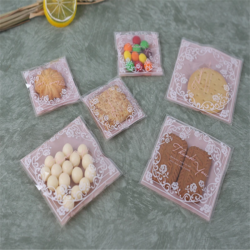 LBSISI Life 100 шт. розовые пакеты для конфет печенья шоколада свадьбы дня рождения клей