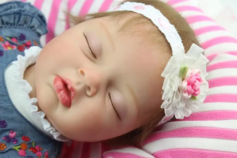55cm Silicone Reborn Baby Doll Toy Lifelike Real Touch Baby-Reborn Sleeping Newborn Girl Doll Kid Play House Toy Girl Brinquedos
55cm Silicone Reborn Baby Doll Toy Lifelike Real Touch Baby-Reborn Sleeping Newborn Girl Doll Kid Play House Toy Girl Brinquedos
