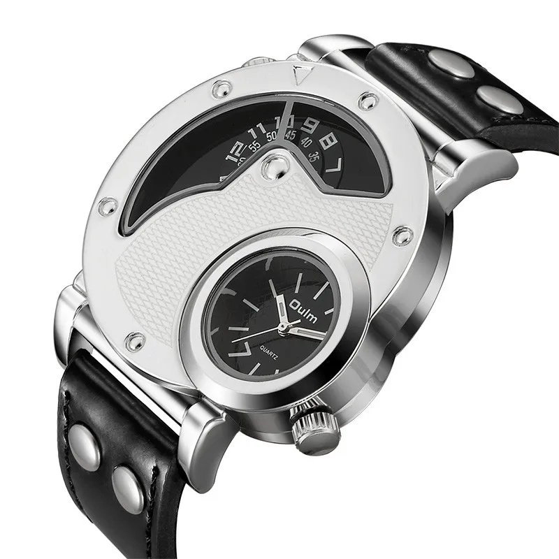 Hot Army Men Sports Big Round Dial Dual Time Luxury Silver Case Japan Quartz Movement Oulm 9591 Military Leather Wrist Watches
Hot Army Men Sports Big Round Dial Dual Time Luxury Silver Case Japan Quartz Movement Oulm 9591 Military Leather Wrist Watches