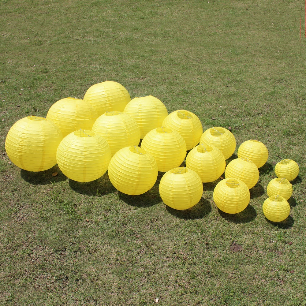 10 Pieces 6-8-10-12-14-16 Inch Beautiful Lemon Yellow Chinese Paper Lanterns For Birthday Party and Wedding Decoration
10 Pieces 6-8-10-12-14-16 Inch Beautiful Lemon Yellow Chinese Paper Lanterns For Birthday Party and Wedding Decoration