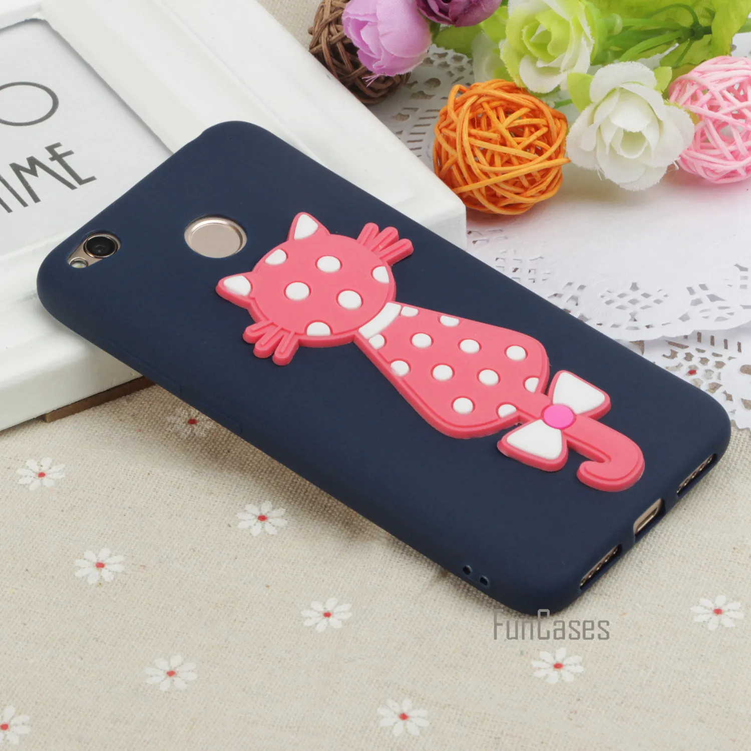 Мягкий ТПУ + силикагелевый чехол для телефона с кошкой Xiaomi Redmi 4X компактный