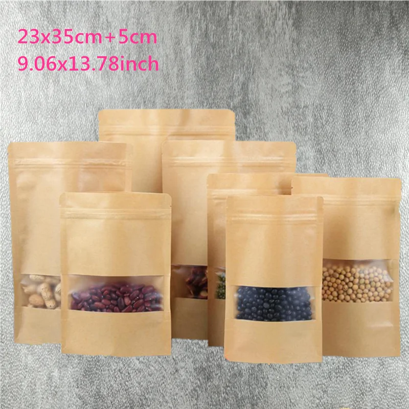 23*35cm(9.06*13.78inch)50Pc/lot NEW Kraft Paper Bag Zip Lock Bags For Tea Cookie Pouch Food Packaging Shipping Bags Design Gift
23*35cm(9.06*13.78inch)50Pc/lot NEW Kraft Paper Bag Zip Lock Bags For Tea Cookie Pouch Food Packaging Shipping Bags Design Gift