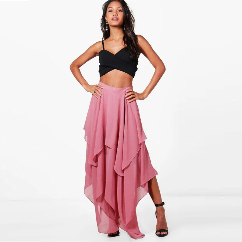 Rose Pink Ruffles Tiered Long Chiffon Skirts Zipper Style Custom Made Women Skirt Female Summer Floor Length Long Skirt
Rose Pink Ruffles Tiered Long Chiffon Skirts Zipper Style Custom Made Women Skirt Female Summer Floor Length Long Skirt