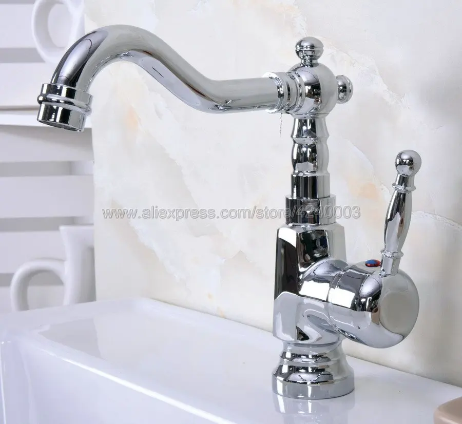 Basin Faucets Chrome Brass Bathroom Sink Faucet Swivel Spout Single Handle Bath Deck Hot and Cold Mixer Tap Water Taps Kna924
Basin Faucets Chrome Brass Bathroom Sink Faucet Swivel Spout Single Handle Bath Deck Hot and Cold Mixer Tap Water Taps Kna924