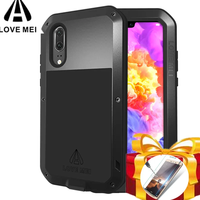 Металлический Алюминиевый Чехол LOVE MEI для Huawei P20 Pro сверхпрочный противоударный
