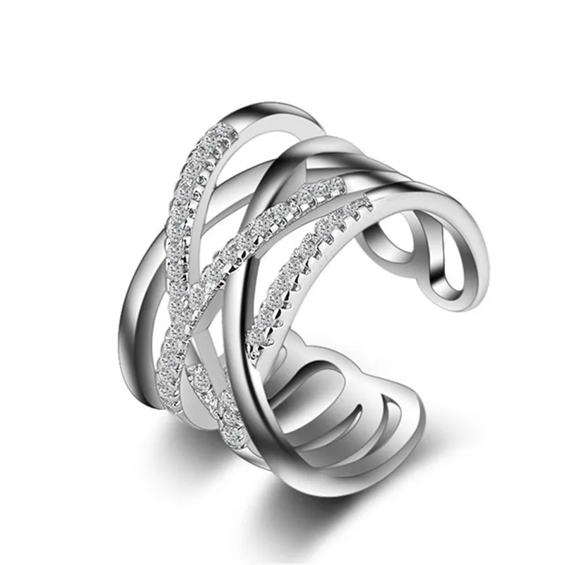 New Hot Punk Jewelry 925 Sterling Silver with Austrian Crystal Weave Stylish Opening Adjustable Size Rings for Women
New Hot Punk Jewelry 925 Sterling Silver with Austrian Crystal Weave Stylish Opening Adjustable Size Rings for Women