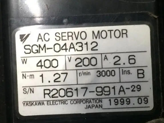 Servo motor SGM-04A312 , Used one , 90% appearance new , 3 months warranty , in stock
Servo motor SGM-04A312 , Used one , 90% appearance new , 3 months warranty , in stock