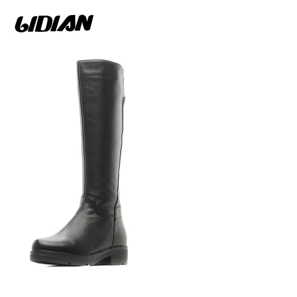 LIDIAN 2018 Women Genuine Leather Winter Boots Shoes Platform Knee high Quality leather H18 | Обувь