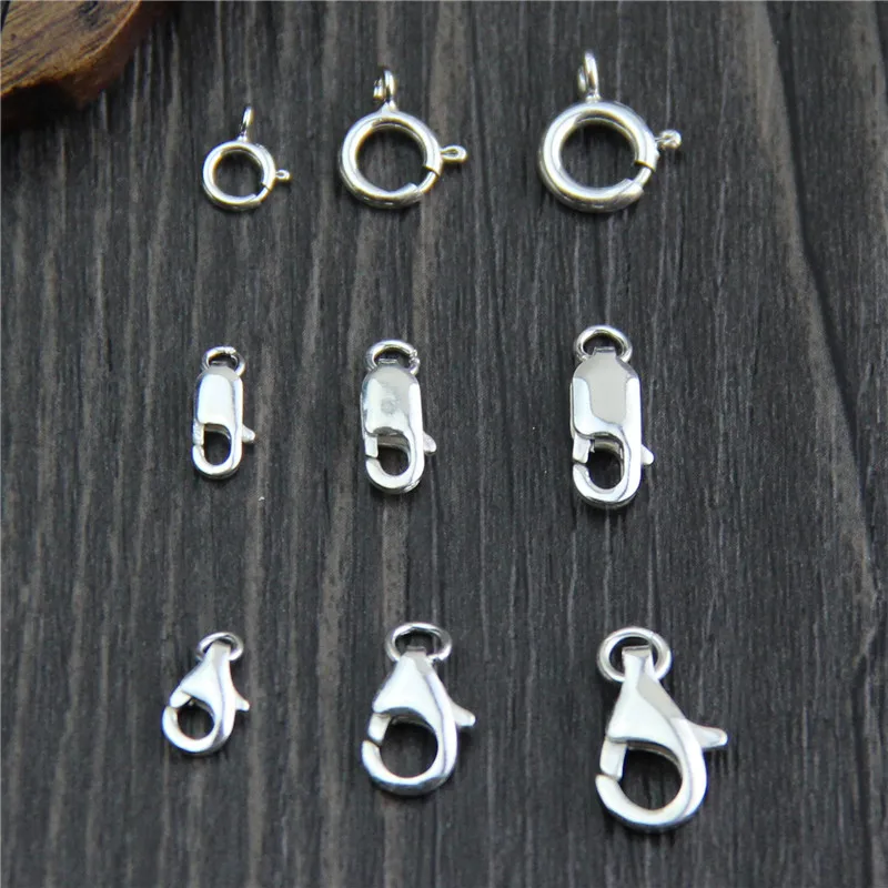 Real 925 Sterling Silver Spring /Lobster Buckle Clasps&Hooks Suit DIY Bracelet Necklace Jewelry Making Accessories Findings
Real 925 Sterling Silver Spring /Lobster Buckle Clasps&Hooks Suit DIY Bracelet Necklace Jewelry Making Accessories Findings