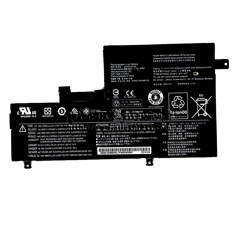11.V 45Wh Original Battery L15L3PB1 for Lenovo 5B10K88049 L15M3PB1 Free Shipping
11.V 45Wh Original Battery L15L3PB1 for Lenovo 5B10K88049 L15M3PB1 Free Shipping