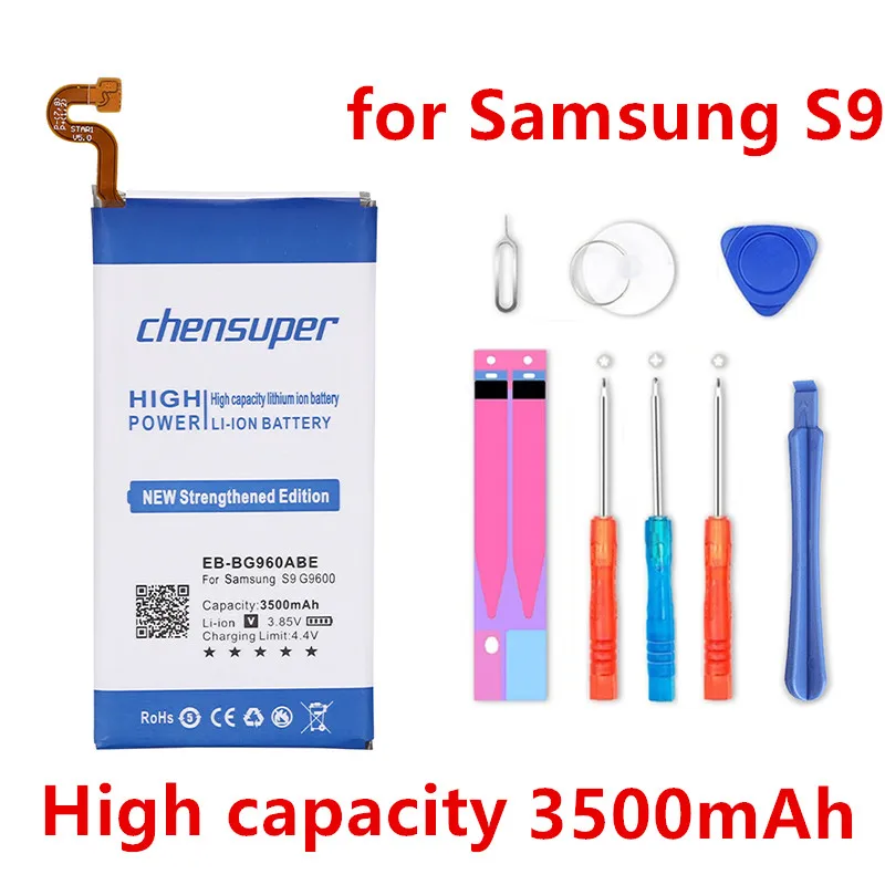 chensuper new 3500mAh EB-BG960ABE Replacement Battery For Samsung GALAXY S9 G960F SM-G960 G9600 Good Quality Phone Battery
chensuper new 3500mAh EB-BG960ABE Replacement Battery For Samsung GALAXY S9 G960F SM-G960 G9600 Good Quality Phone Battery
