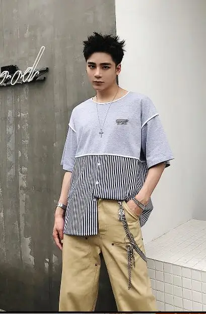 M-XL!!! Charlie spliced short-sleeved T-shirt for men with loose style and the new short sleeves of 2018
M-XL!!! Charlie spliced short-sleeved T-shirt for men with loose style and the new short sleeves of 2018