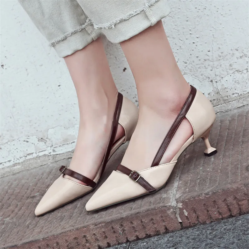 CONASCO Retro Women High Heeled Pumps Genuine Leather Pointed Toe Buckles Wedding Party Shoes Woman Elegant Office Pumps New
CONASCO Retro Women High Heeled Pumps Genuine Leather Pointed Toe Buckles Wedding Party Shoes Woman Elegant Office Pumps New