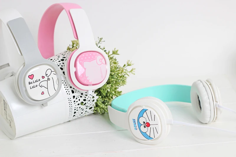 Высококачественные Складные Наушники Hello kitty с микрофоном для детей fone de
