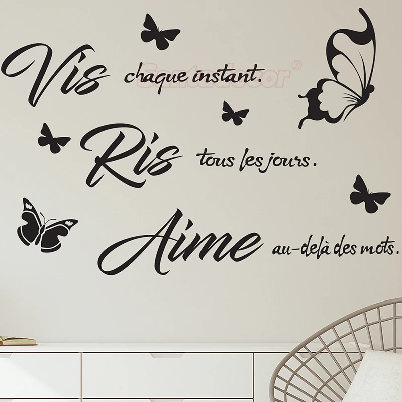Sticker-citation Vis-ris-aime Vinyl Wall Decor Butterflies Wall Art Decal Living Room Home Decor Poster House Decoration Paper
Sticker-citation Vis-ris-aime Vinyl Wall Decor Butterflies Wall Art Decal Living Room Home Decor Poster House Decoration Paper
