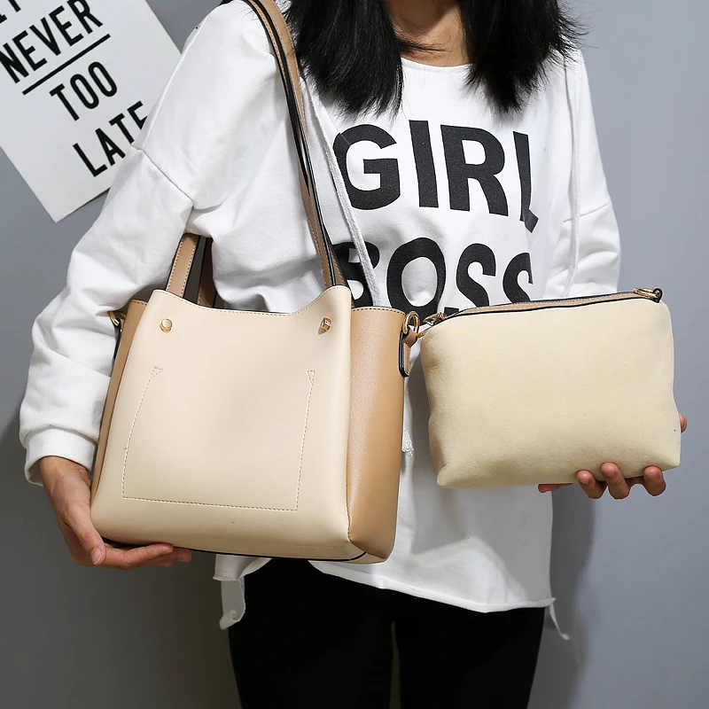 Contrast Color Composite Bag for Women Simple Bucket Top Handle Handbag Multi-function Crossbody Bag Ladies Messenger Bag
Contrast Color Composite Bag for Women Simple Bucket Top Handle Handbag Multi-function Crossbody Bag Ladies Messenger Bag