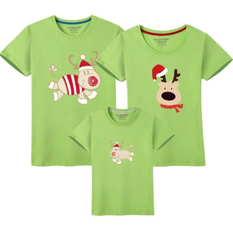 Семейный образ рождественские Семейные костюмы футболка для мамы дочери с