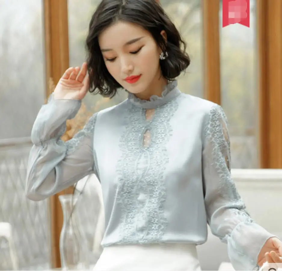2019 New Fashion Lace Temperament Chiffon Chemise Femme Flare Sleeve Sexy Office Lady Blouse Ruffles Woman Shirt Korean Tops
2019 New Fashion Lace Temperament Chiffon Chemise Femme Flare Sleeve Sexy Office Lady Blouse Ruffles Woman Shirt Korean Tops