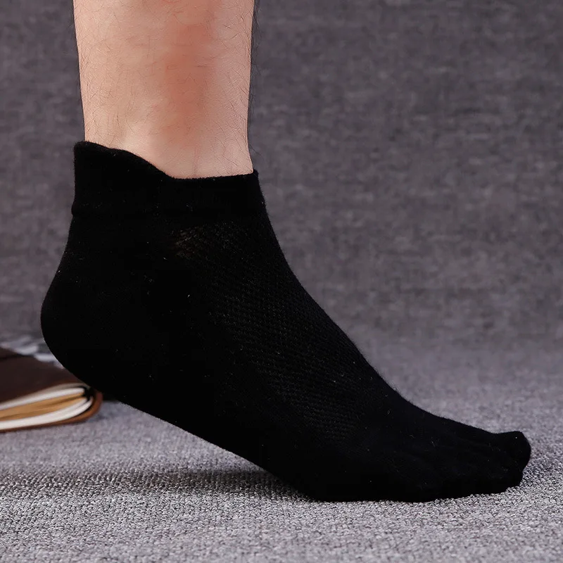 1pair Five Finger Toe Socks Men Fashion Breathable Cotton Nonslip Socks Anti-skid Calcetines Short Invisible Socks For Men