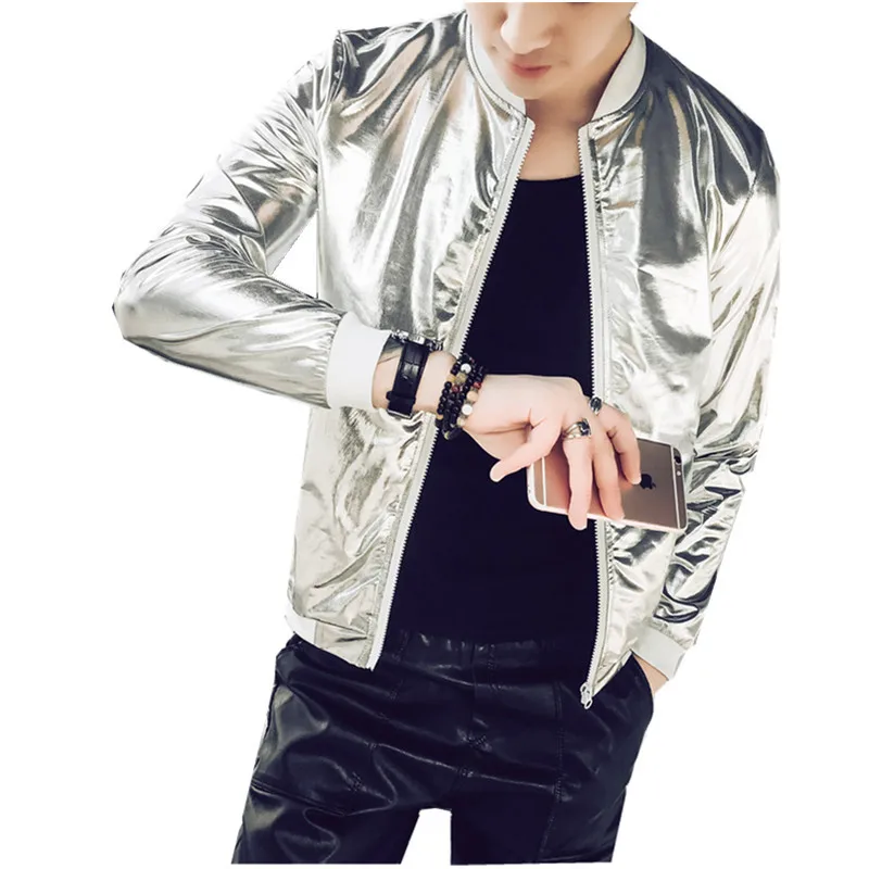 Summer Mens Silver Shining Bomber Jacket Fashion Slim Fit Sun Protection Thin Coat Mens Casual Plus Size Stage Outwear Top 5XL
Summer Mens Silver Shining Bomber Jacket Fashion Slim Fit Sun Protection Thin Coat Mens Casual Plus Size Stage Outwear Top 5XL