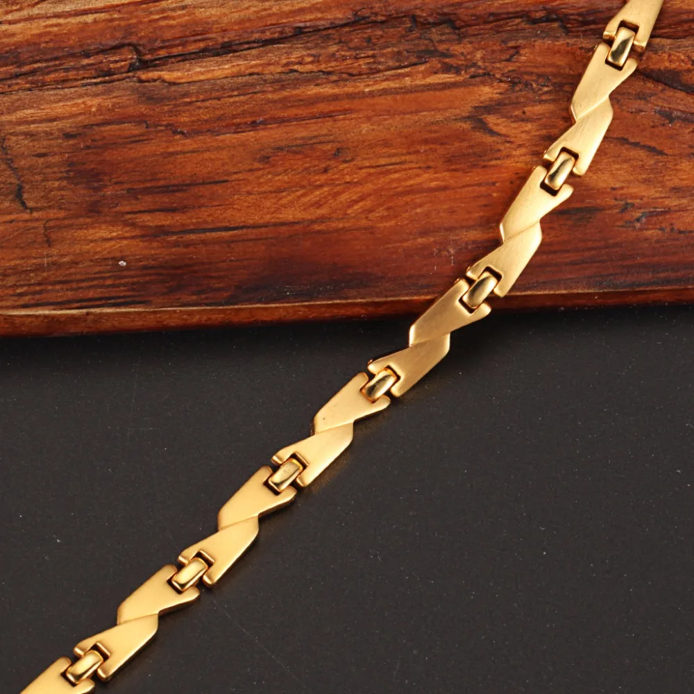 WelMag Tourmaline Magnetic Bracelet Health Care Elements Chain Gold color Stainless Steel Jewelry Bracelets for women | Украшения и