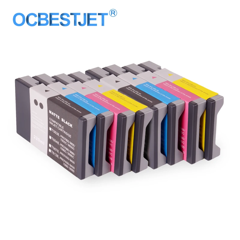Картридж с чернилами, совместимый с Epson Stylus Pro T5671-T5674, T6121-T6124, 7400, 7450, 9400, 9450, 8 цветов/набор
Картридж с чернилами, совместимый с Epson Stylus Pro T5671-T5674, T6121-T6124, 7400, 7450, 9400, 9450, 8 цветов/набор
