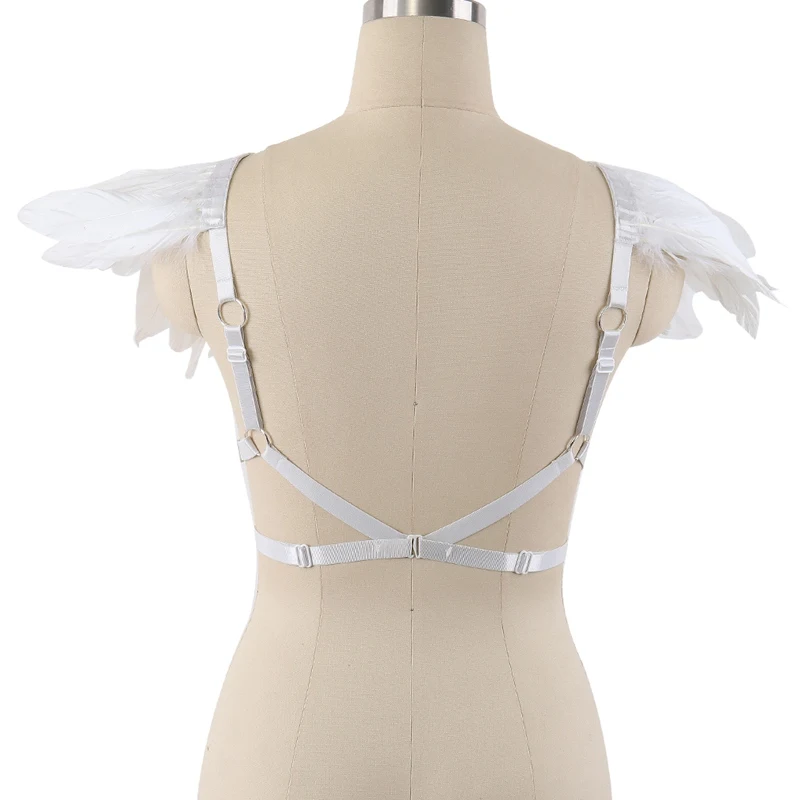 White Feather Wings Epaulettes Bondage Shoulder Burning Man Festival Body Harness Dance Rave Lingerie Women Feather Harness Goth
White Feather Wings Epaulettes Bondage Shoulder Burning Man Festival Body Harness Dance Rave Lingerie Women Feather Harness Goth