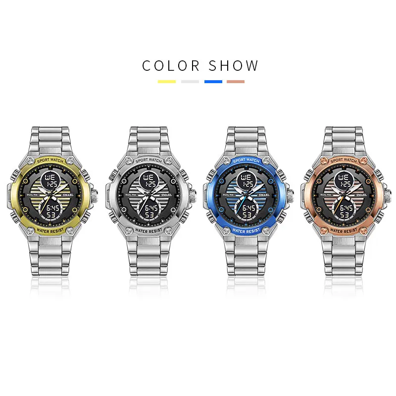 SMAEL Fashion Men's Watches Top Brand Large Dial Man Watch Waterproof LED Quartz Digital Watches Male Clock Relogio Masculino
SMAEL Fashion Men's Watches Top Brand Large Dial Man Watch Waterproof LED Quartz Digital Watches Male Clock Relogio Masculino