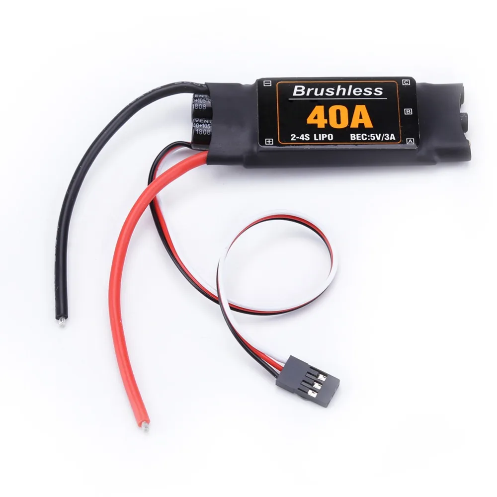 Электронный регулятор скорости ESC 40A, ESC Lipo 2-4S, BEC 5 В/3 А, для FPV-мультикоптера, вертолета с фиксированным крылом
Электронный регулятор скорости ESC 40A, ESC Lipo 2-4S, BEC 5 В/3 А, для FPV-мультикоптера, вертолета с фиксированным крылом