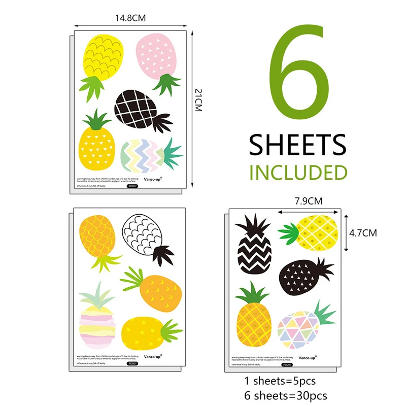 Tofok 30pcs/set Cartoon Pineapple DIY Wall Sticker Nordic Style Ins Kids Room Bedroom Creative Decals Home Nursery Office Decor
Tofok 30pcs/set Cartoon Pineapple DIY Wall Sticker Nordic Style Ins Kids Room Bedroom Creative Decals Home Nursery Office Decor
