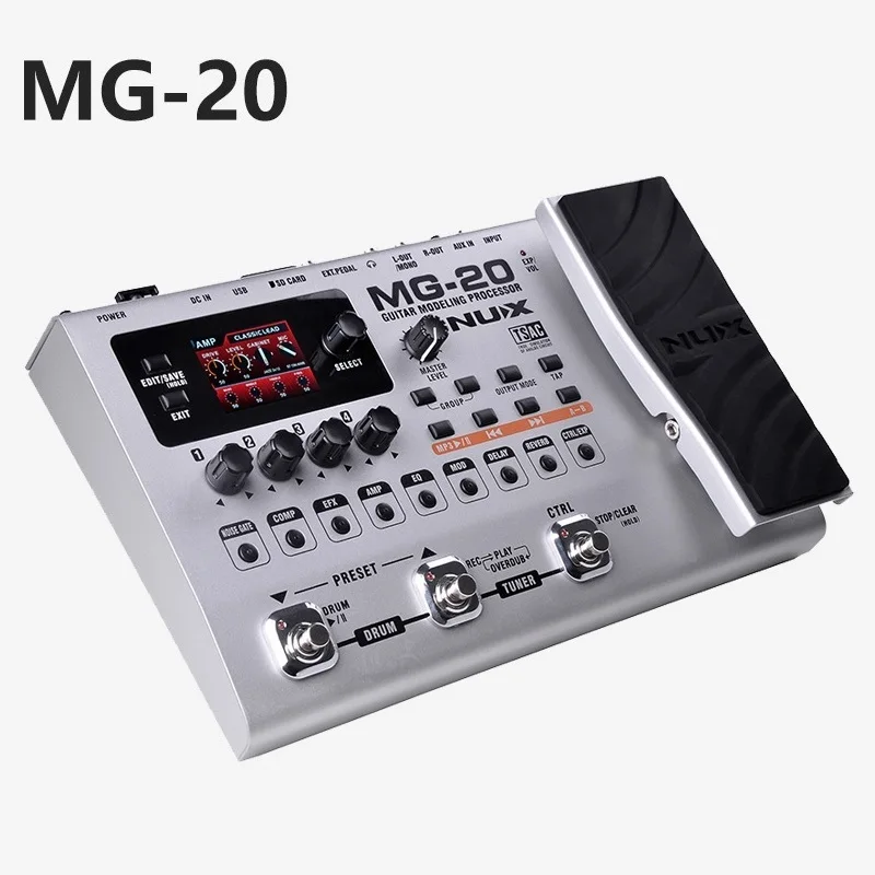 Electric guitar effector multi-function guitar composition upgrade tuner drum machine Integrated digital guitar effects MG-20
Electric guitar effector multi-function guitar composition upgrade tuner drum machine Integrated digital guitar effects MG-20