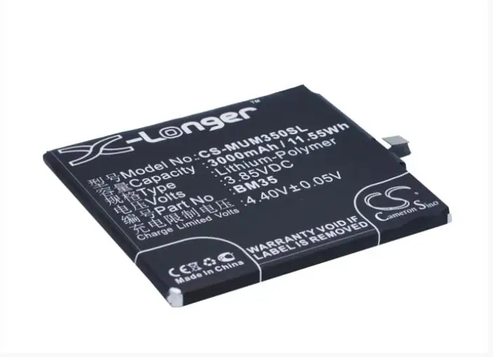 Cameron Sino 3000mAh battery for XIAOMI Mi 4c Mi 4c Dual SIM BM35 Mobile, SmartPhone Battery
Cameron Sino 3000mAh battery for XIAOMI Mi 4c Mi 4c Dual SIM BM35 Mobile, SmartPhone Battery