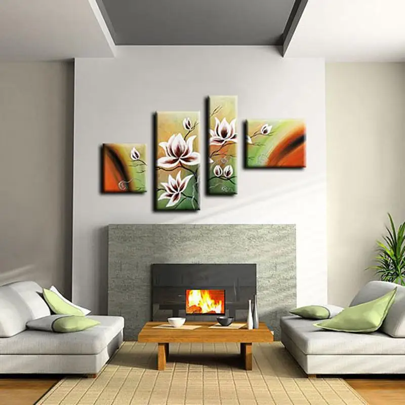 Modern Wall Art Decorative Oil Paintings Abstract White Flower Colorful Background 4 Panel Hand Painted Canvas for Living Room
Modern Wall Art Decorative Oil Paintings Abstract White Flower Colorful Background 4 Panel Hand Painted Canvas for Living Room