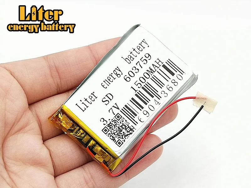 3.7V lithium polymer battery 603759 1500MAH Rechargeable Li-ion Batteries For MP3 MP4 MP5 GPS Navigator Speaker Camera Battery
3.7V lithium polymer battery 603759 1500MAH Rechargeable Li-ion Batteries For MP3 MP4 MP5 GPS Navigator Speaker Camera Battery